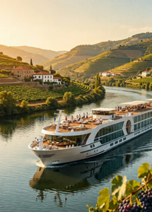 River ship sailing through Portugal’s Douro Valley