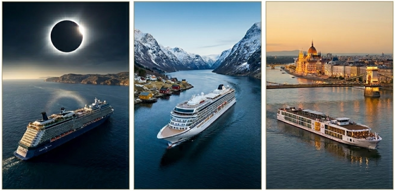 A solar eclipse cruise at sea